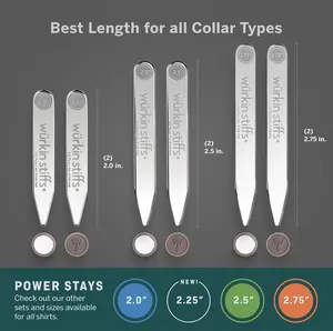 Würkin Stiffs Power Stays Magnetic Collar Stays|Power Stays with Storage Case | Metal Shirt Collar Stays for Men Clothing