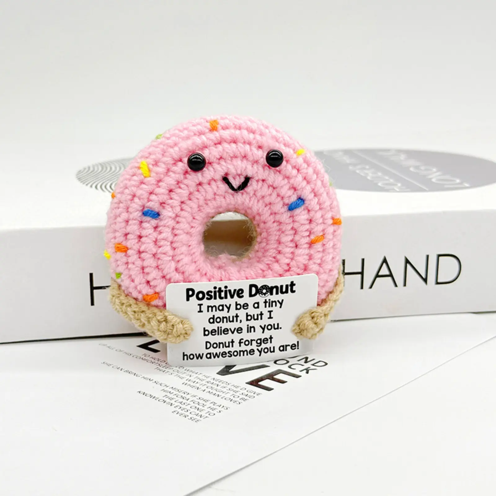 Wristband Accessory, Hand-Crocheted Amigurumi Donut Plushie, Emotional Support Crochet Companion, Hand Crochet Design, Amigurumi Crochet