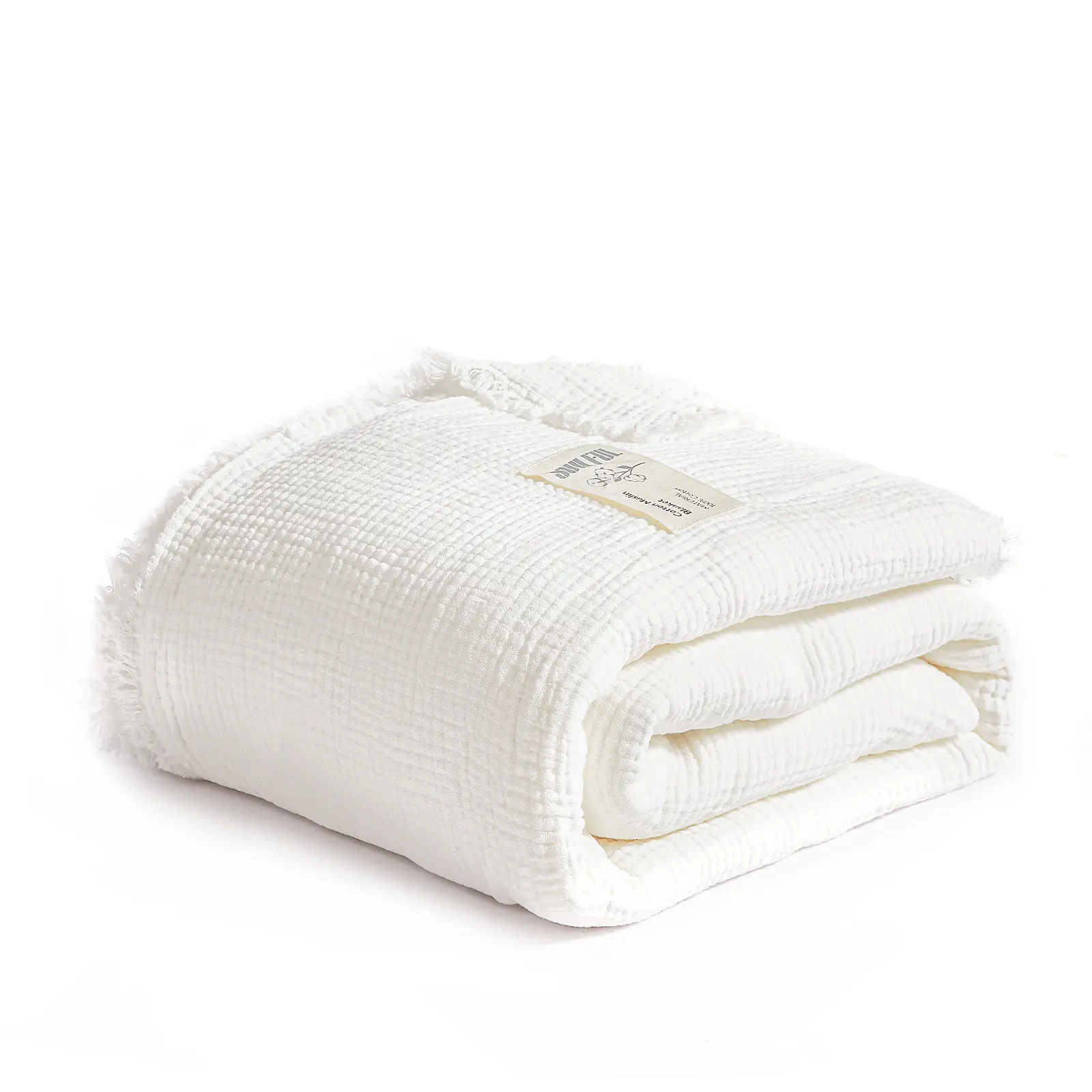 SOULFUL I 100% cotton muslin blankets I Warmth against the cold | Four-sided fringe I Luxurious and softer  Best Gift Kids Bedroom  blanket
