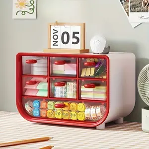 Fashion Desktop Storage Box, Plastic Drawer Organizer for Stationery, Cosmetics, Jewelry, Office Supplies, Home Office Dormitory Use, Desk Organizer Tidy
