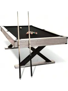 【Christmas Gift】7 FT Pool Table, 84In Billiard Tables, Outdoor Pool Table With 2 Cue Sticks, Billiard Balls, Cleaning Brush, Chalk, For Outdoor/Indoor Game Room & Family Gatherings, Red