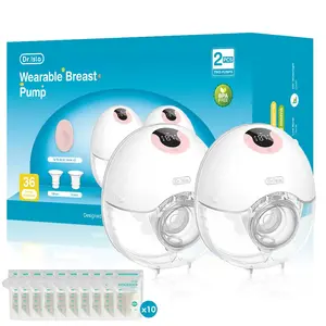 2-Pack Wearable Electric Breast Pump, 4 Modes, Variable Frequency, 36 Settings Per Mode, Low Noise Leak-Proof Design, Includes 10 Storage Bags