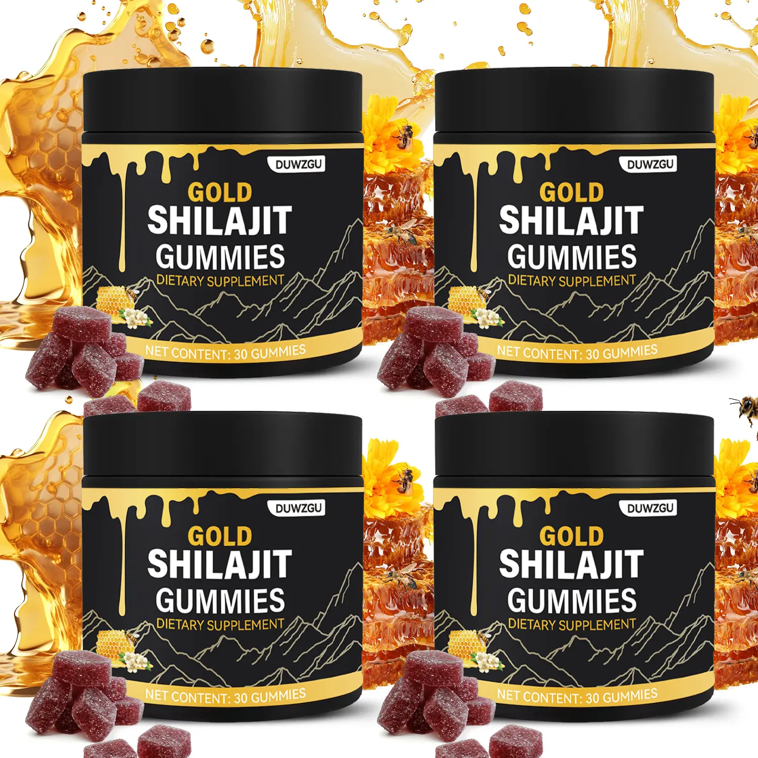 Organic Manuka Honey Shilajit Gummies | Energy & Stamina Support for Sports & Fitness | 30 Count Organic Manuka Honey Shilajit Gummies | Energy & Stamina Support for Sports & Fitness | 30 Count