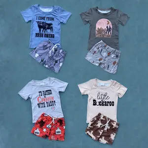 Western cowboy boy short sleeve summer clothes