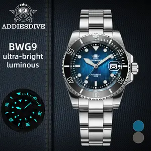 ADDIESDIVE Automatic Dive Watches for Men Sapphire Crystal 200m Waterproof 41mm 3D Dial Ceramic Bezel Stainless Steel Watches