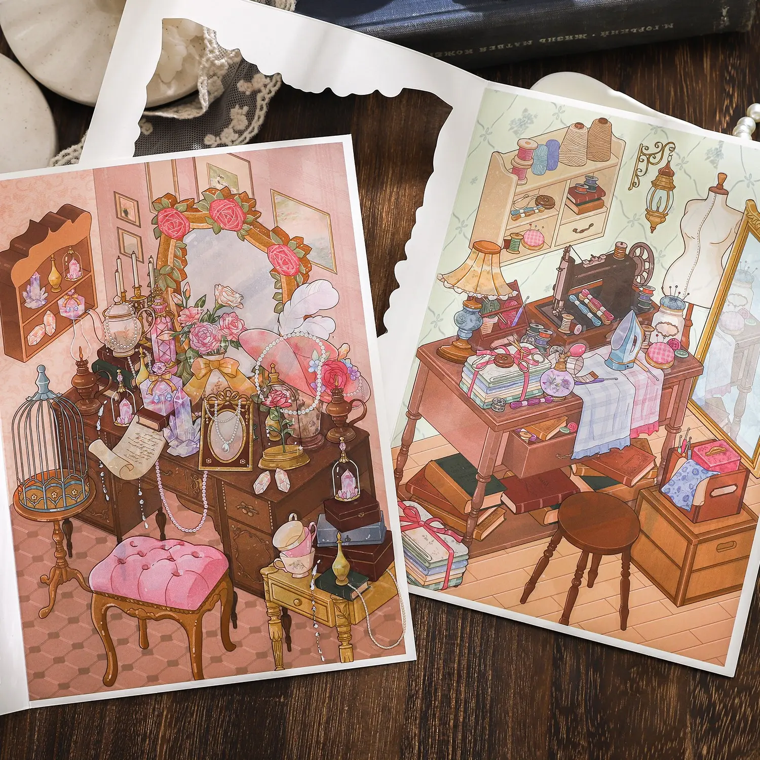 4 Sheets/bag Pet Material Sticker Pack, Old Desk Series Table Theme Decorative Materials, Hand Account Stationery Water Bottle Multi-Scene Decals, Crafts, Decorative Stickers, Sticker Set, Diy Decorative Stickers, Stickers For Scrapbooking