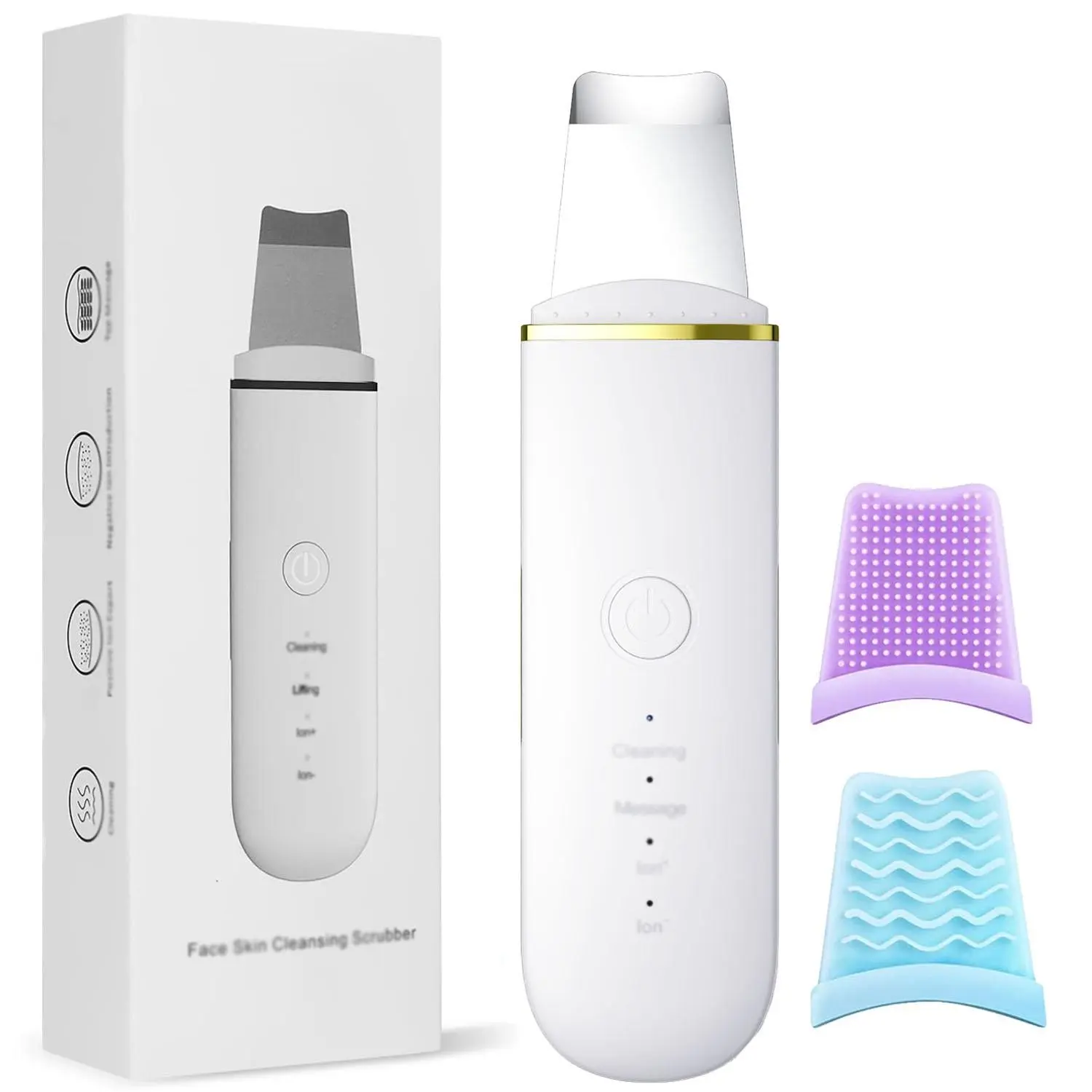 Rechargeable Ultrasonic Blackhead Remover, Face Pore Cleansing, Microcurrent Beauty Instrument, Electric Facial Cleanser, Skin Care Tool, New Condition