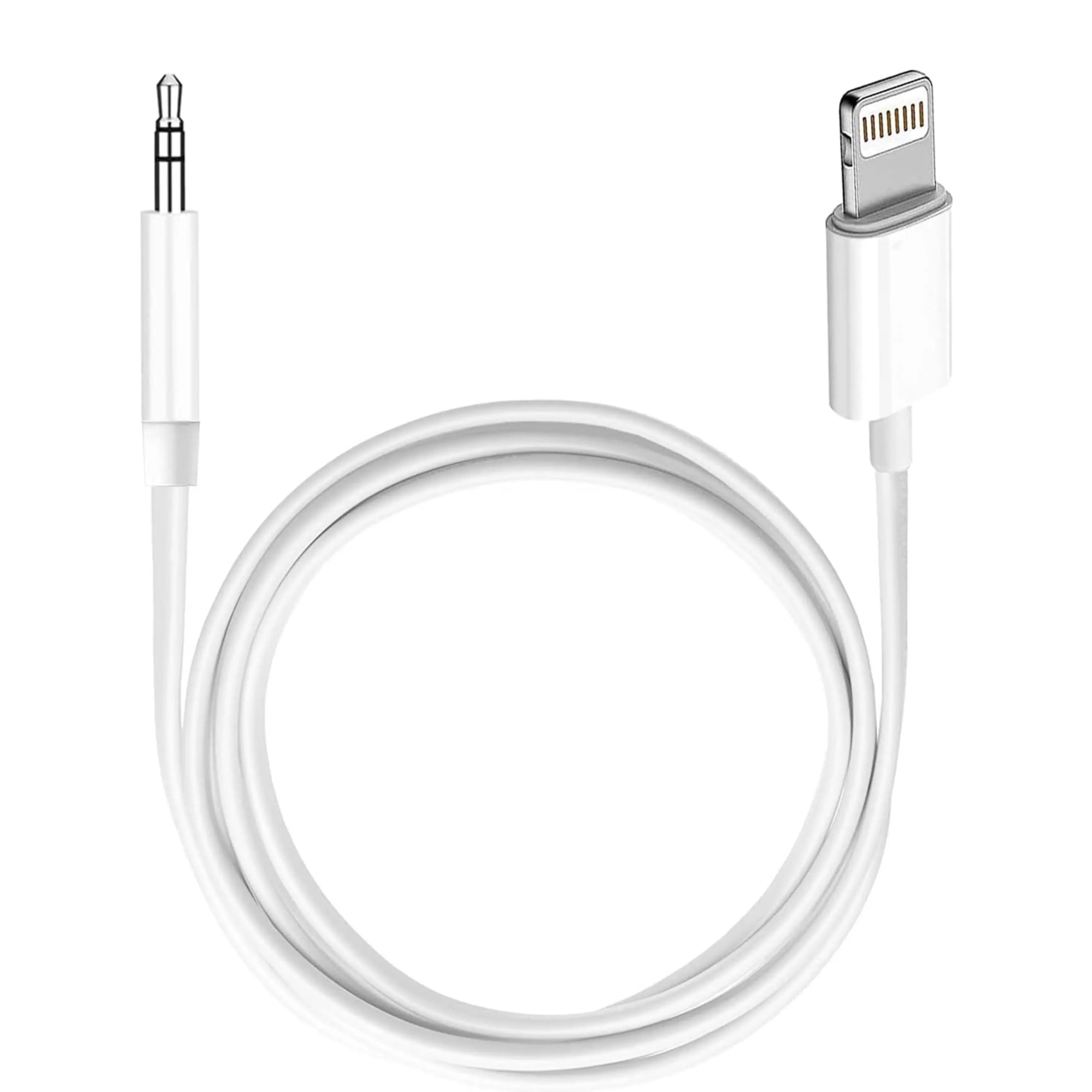 iPhone AUX Cord,Lightning to 1/8 Inch Audio Cable,3.3ft, Headphone Jack Adapter Male Aux Stereo Audio Cable Compatible for iPhone 14/13/12/11/XR/X/8/7 (White) Plug Bluetooth