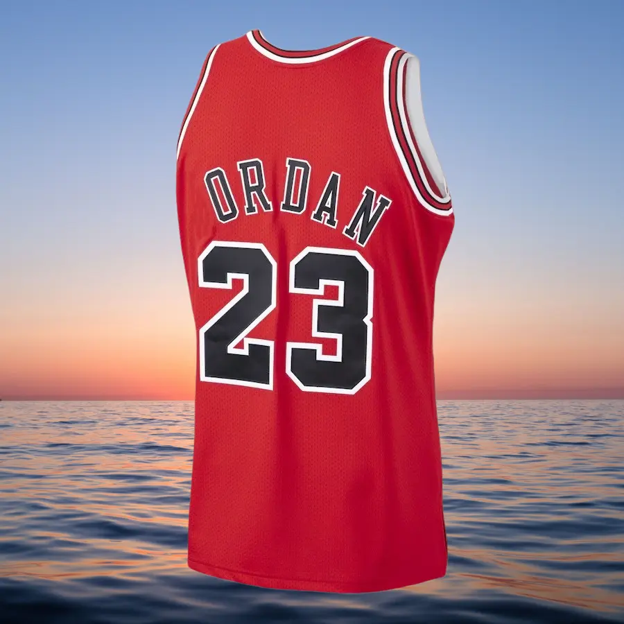 stitched Men's Classic-Design Sleeveless Basketball Jerseys Retro Red shirt 1997-98