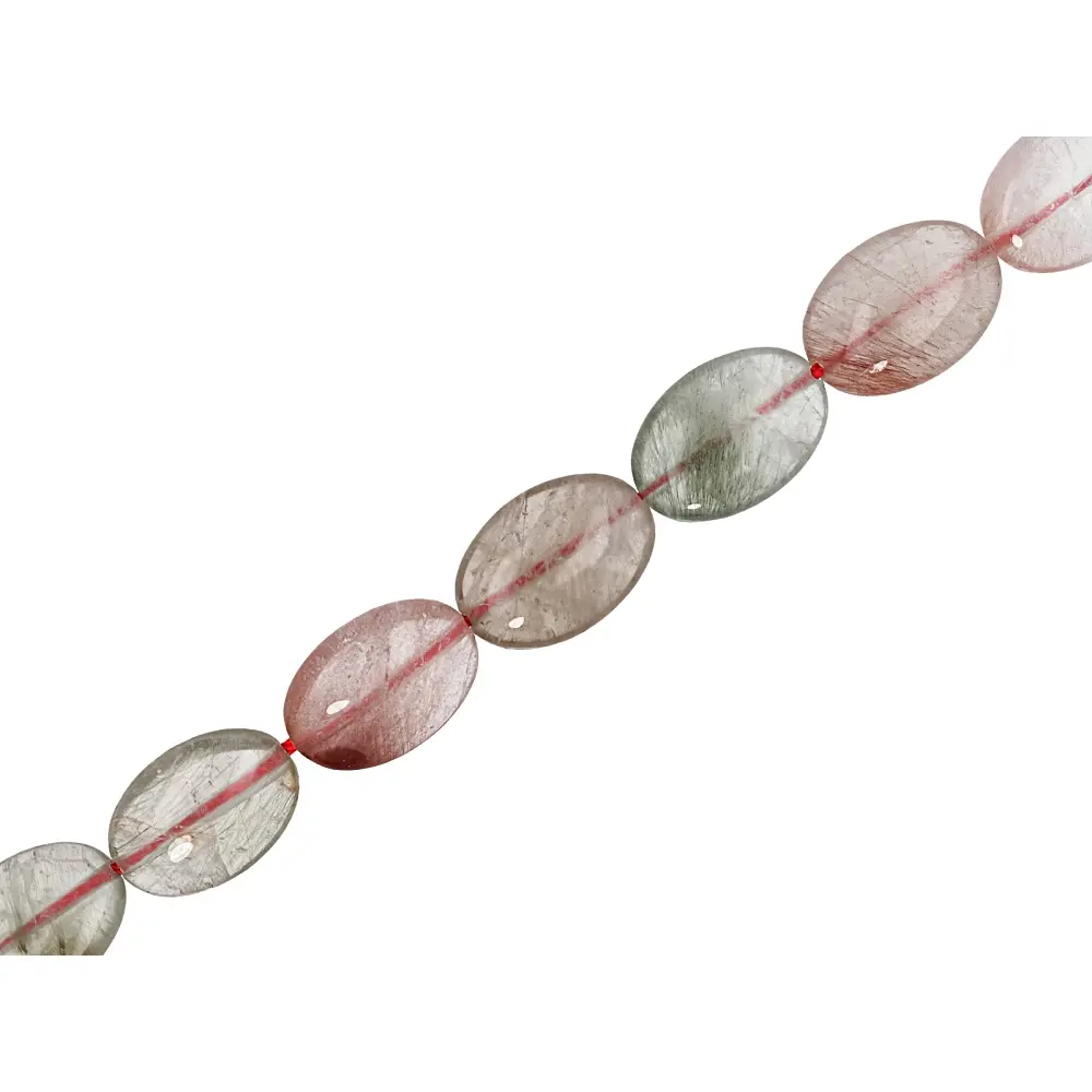 JTV Rutilated Quartz 14x10mm Oval Bead Strand Approximately 15-16" in Length