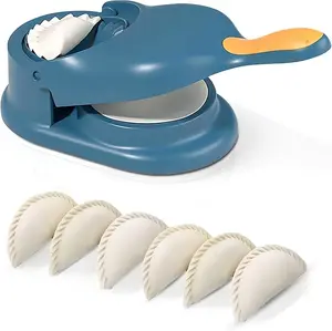 2 in 1 Dumpling Maker Press, Dumpling Skin Maker Machine, Multifunctional DIY Manual Empanada Press, Blue