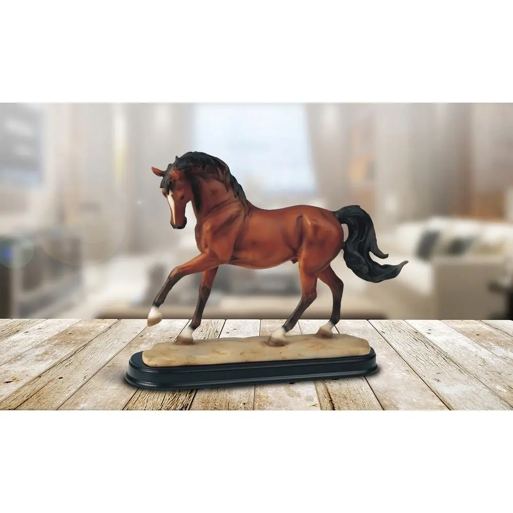 8"H Brown Walking Horse Figurine