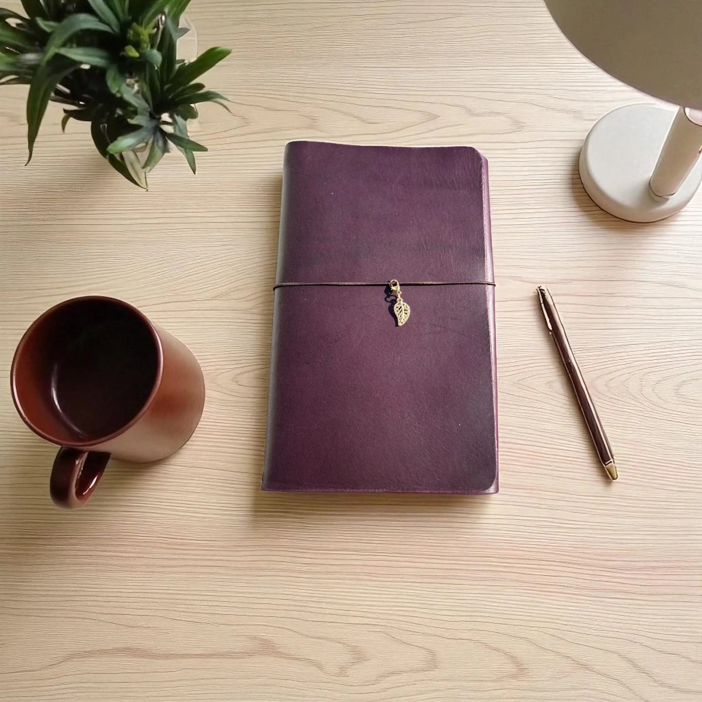 A5 Merlot Journal leather wrap for your planner, notebooks, junk journal