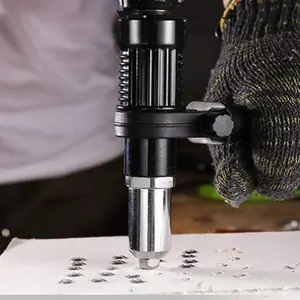 Electric Rivet Machine Adapter, Handheld Rivet Machine Adapter for Electric Drill, Black Drill Bit Adapter, Practical Power Tool Accessories for Daily Project Needs, Hand Tools