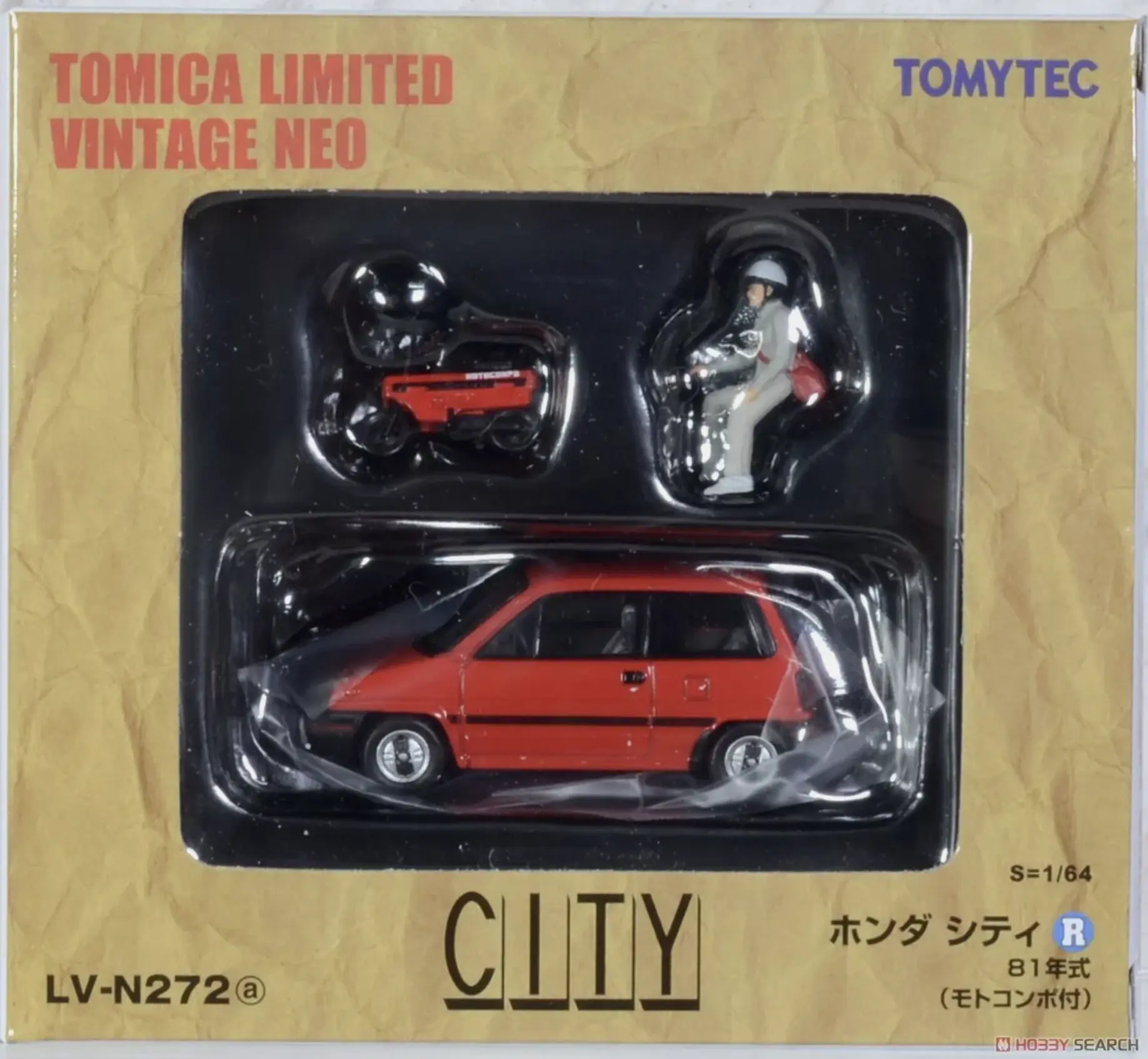 *RARE* Tomica Limited Vintage Neo 1/64 LV-N272a Honda City R with Moto Compo 81 RED JDM
