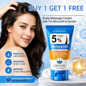 🔥【BUY 1 GET 1 FREE】KORMESIC 5% Minoxidil Scalp Massage Cream 100g*2, New Upgraded Formula ! Nourish hair roots, strengthen strands and reduce breakage. Soothe scalp and improve dry frizzy hair. Keratin helps repair hair, mild texture and easy to absorb