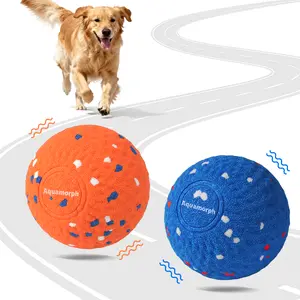 2 Pack Interactive Dog Balls - Auto Moving Bouncing Vibrating Washable Dog Toys for Large Medium Dogs, Type-C Rechargeable, Blue and Orange, Ripple Pattern