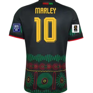 Soccer jersey/26-27 Jamaica away/fan version/black/men's/short sleeved/sports T-shirt/breathable/quick drying/No.10