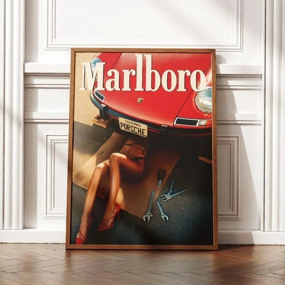 Vintage Western Cigarette Poster, Retro Marlboro Wall, Tobacco Poster