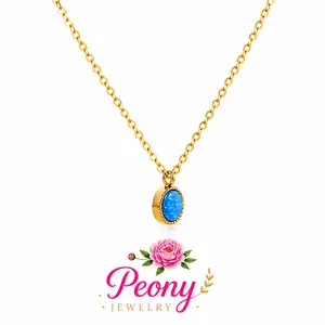 E334- Beautiful Opal Stone Necklace!