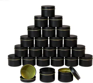 20pack-6oz Black metal tins with lids | set of 20 for only $18