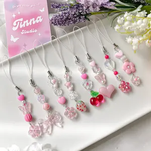 Pink Trendy Phone Charm Strap