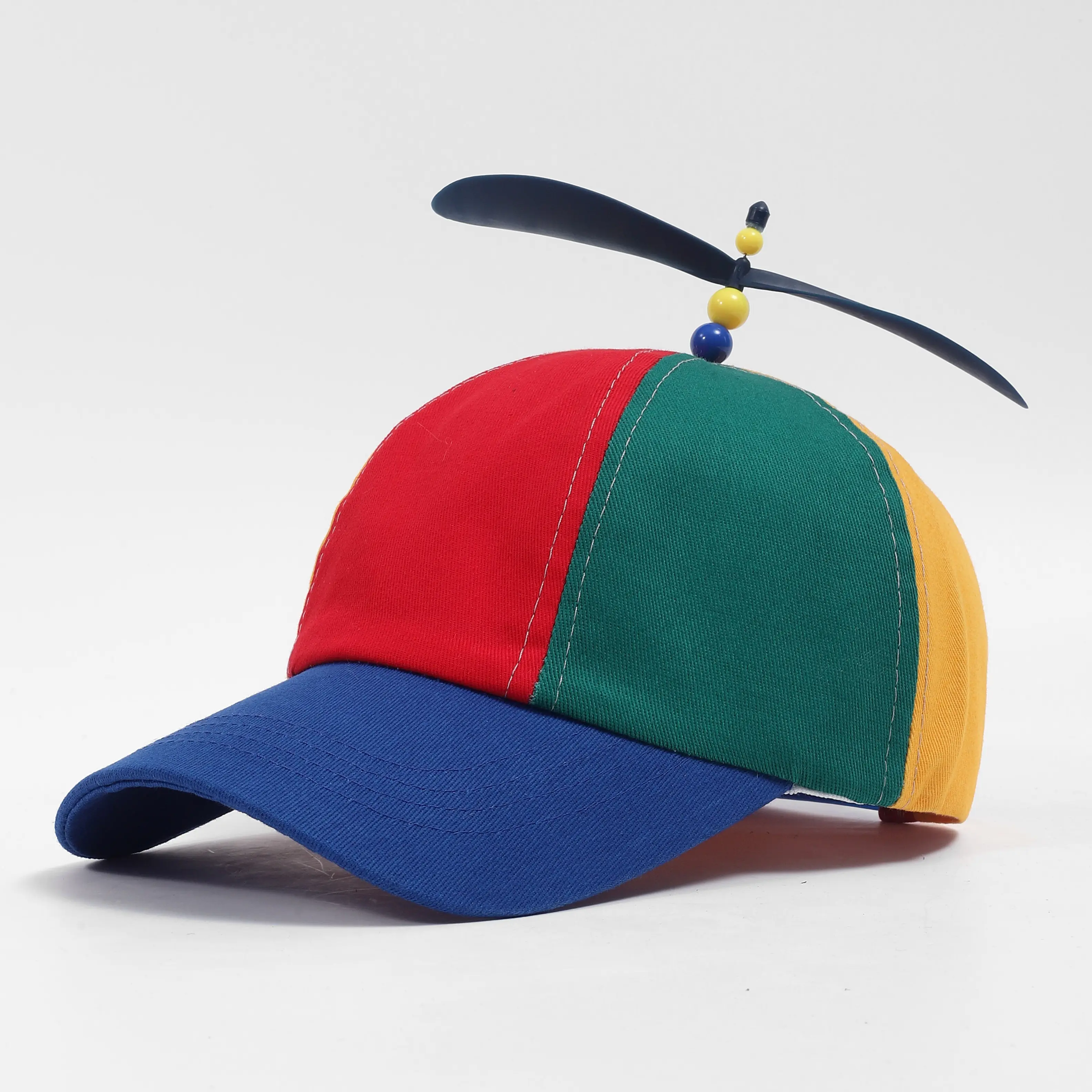 Creative Baseball Cap for Kids with Detachable Bamboo Dragonfly Propeller, Novelty Sun Protection Sports Hat, Sports Hats