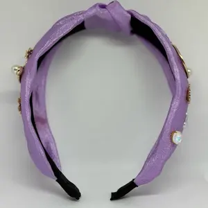 Headbands for Women Girls - Hand-Embellished Holiday and Special Occasion Themed Stylish Top Knotted Headbands - Knotted Headband for Women - Head Bands Wide Hairband Hair Accessories-Charmed-Festive Accessories Perfect Gift for Special Occasions/Holidays