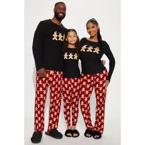 Gingerbread Crew Matching Family PJ Pant Set - Black/combo