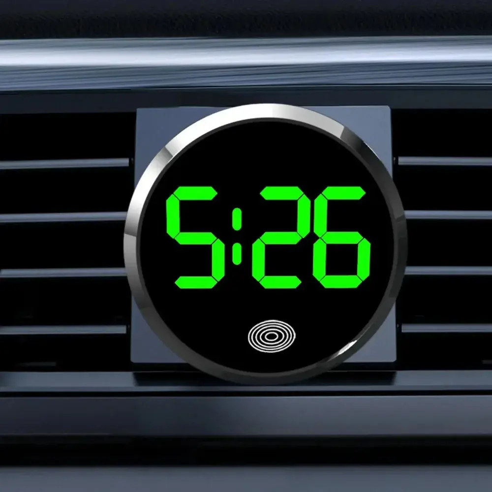 Fashionable Car LED Clock Touch-Control Dashboard Watch with LED Display Light for Fridge RV Classroom Travel Vehicle No brand