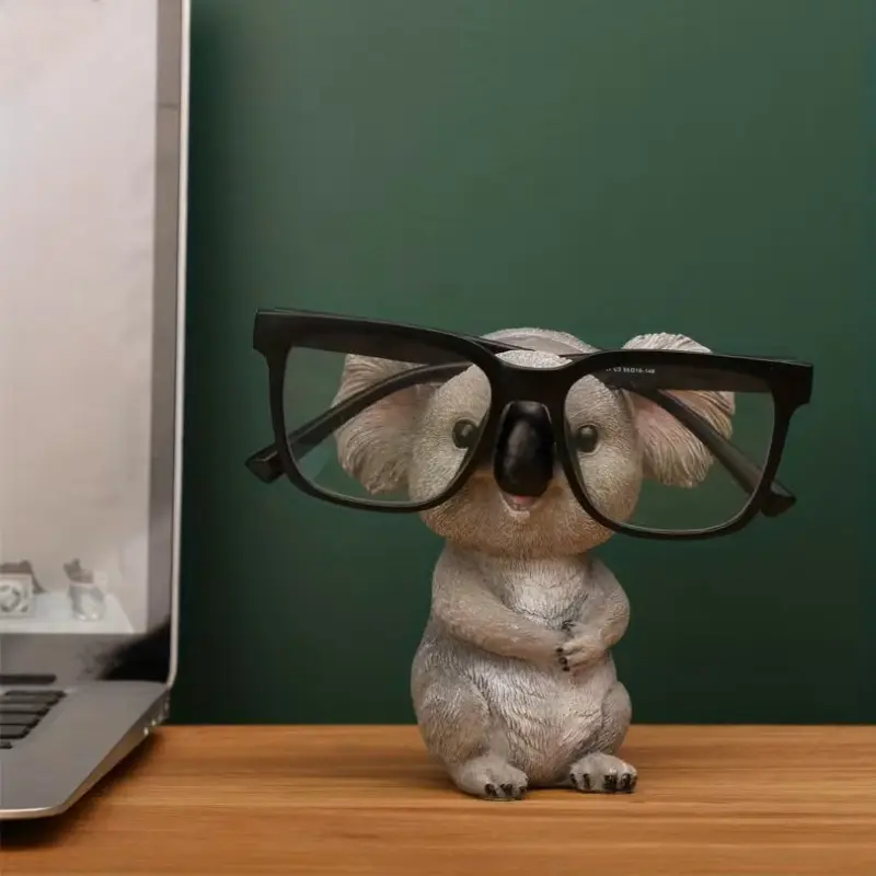 Koala Eyeglasses Frame Holder, Perfect for Glasses Storage & Display, Home Office Decor Gift, Student Gifts, Eye Store Decoration, Sculpture Desk Decor, Decorative Piece, Figurines