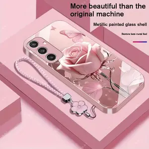 Suitable for [Galaxy S23 Fe] high-end phone case，a beautiful four-leaf clover lanyard is included,exquisite and high-end design,a variety of colors are available for you to choose from YM99