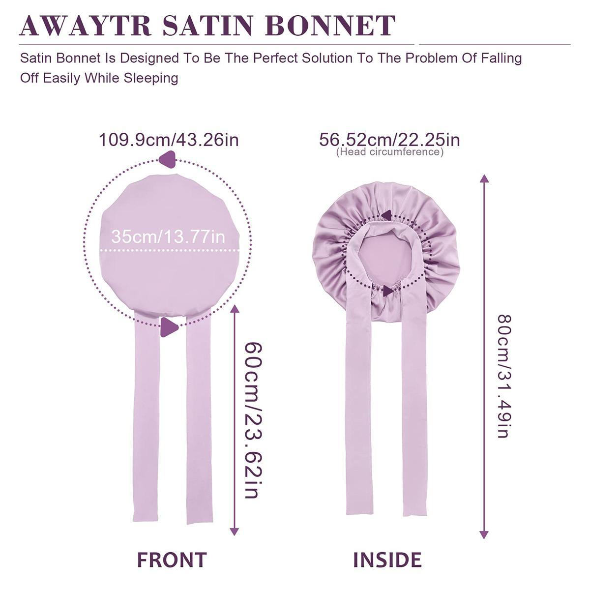 AWAYTR Single Layer Satin Bonnet Eye Mask Hairband and Hair Ring 4Pcs/Set for Women Silk-Like Nightcap for Sleeping with Tie Band Hair Care Sleep Cap TikTokShopBlackFriday AWAYTR Single Layer Satin Bonnet Eye Mask Hairband and Hair Ring 4Pcs/Set for Women Silk-Like Nightcap for Sleeping with Tie Band Hair Care Sleep Cap TikTokShopBlackFriday