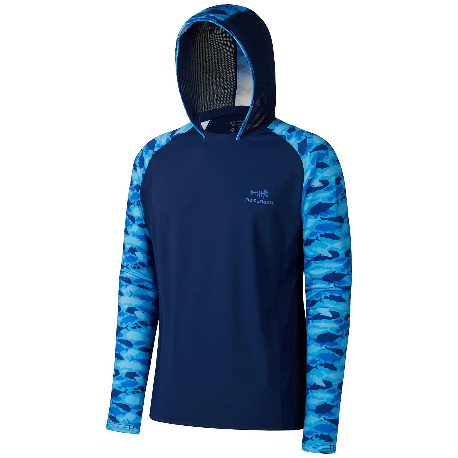 Bassdash Men's UPF 50+ Loose-Fit Fishing Shirt, Long Sleeve Cooling Hoodie with Camouflage Print, Poly-Spandex Fabric with Zippered Pocket, Long Sleeve Shirt, Outdoor Sports, Sun Protection, Outdoor Wear, Breathable Lightweight Top, Unisex, Kayaking