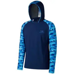 Bassdash Men’s UPF 50 Performance Fishing Shirt with Pockets Cooling Hoodie Camo Long Sleeve FS17M