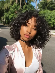 Rebecca Wig 14-Inch 100% Real Human Hair Curly Wig 13x4x1 Lace Front Style Human Hair Wig, Available in Multiple Colors, Perfect for Daily Wear, Parties & More! Breathable Cap for Ultimate Comfort.