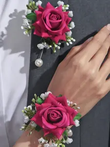 Rose Design Wrist Corsage, Wrist Flower, Bridesmaid Sisterhood Decorative Flowers, Mori Wrist Flower, Fashion Accessories for Wedding Party
