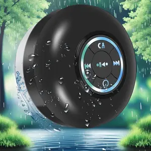 Wireless Speaker with Storage Box, USB Rechargeable Portable Speaker with LED Light, Waterproof Speaker for Kitchen, Bathroom, Outdoor Camping