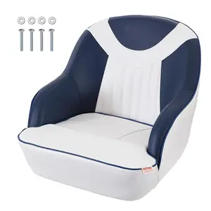 【FathersDayGift】VEVOR Captain Bucket Seat, Pontoon Boat Seat with Thickened Sponge Padding, Boat Captain Chair for Fishing Boat, Sightseeing Boat, Speedboat, Canoe, 1-Piece