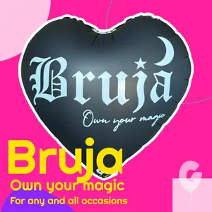 Bruja Own Your Magic Globito 18 inch heart shape balloon translates to Wich Own your magic