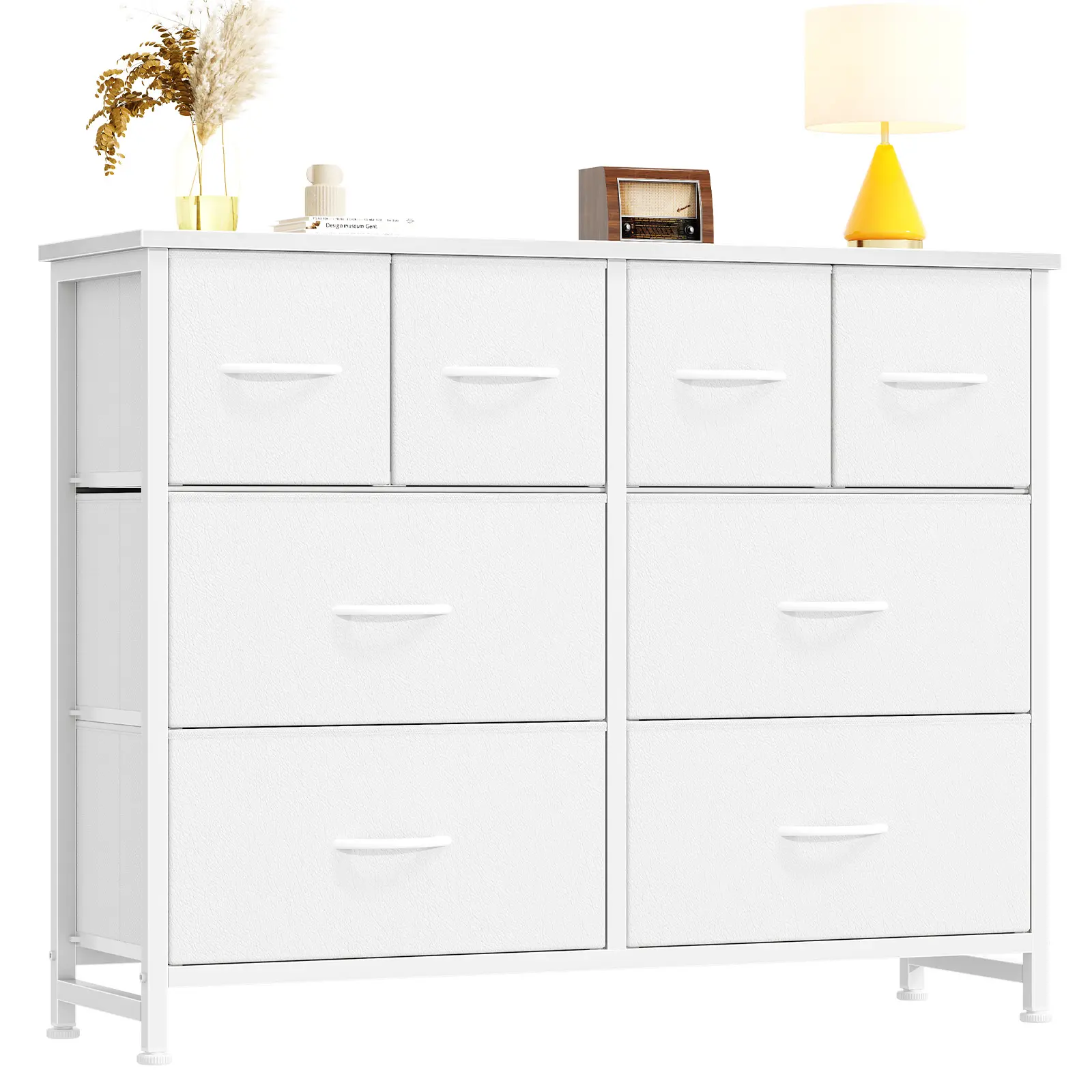 8-Drawer Fabric Dresser, Wide Chest of Drawers, TV Stand for Bedroom, Living Room