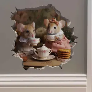 Tea Time Mouse Hole Decal