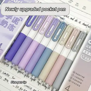 4-Pack Click Pens, High-Quality Simple Design, Fast-Drying Ink, Smooth Writing, Ideal for Students, Exams, Notes, Daily Use, Office Stationery Supplies, Office Supplies, College Student Pen