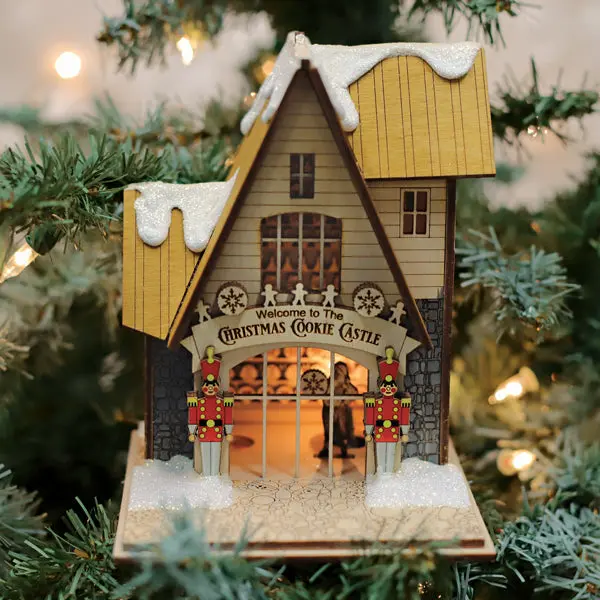 Small Holiday Christmas Cookie Store Ornament with Lights - Cottage Home Decor for All Ages, Decorations