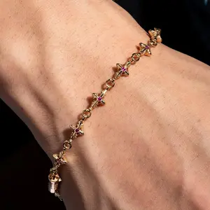 [ICE HUE] 18K Gold Vacuum Plated Copper Bracelet with 5A+ Sri Lanka Zircon, Divine Prayer Full Cross Design, Miami Italy Mexico & Micro Inspired, Men's Accessories, Women's Luxury Costume Jewelry, Daily Wear, Gift Idea, Classic Style