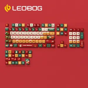 LEOBOG Christmas-Themed Keycaps – Festive PBT Set for 61–108 Key Layouts – Great Gift Idea