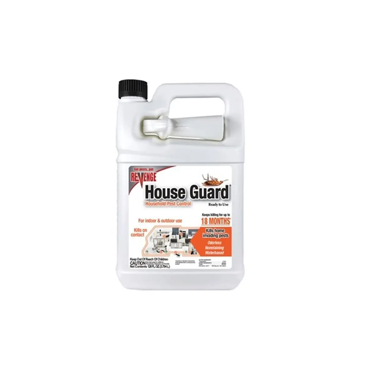 Bonide Revenge House Guard Insect-Control Liquid, 1 gal RTU, High-Quality Material, Stain-Resistant, Indoor-Outdoor Use, Odourless Water-Based Fast-Killing Solution for Home Invading Pests