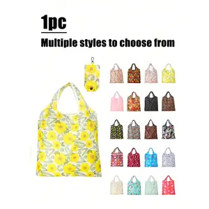 1 Large Waterproof Reusable Shopping/Beach Bag - Foldable Supermarket Tote, Durable, Machine Washable, Reusable Grocery Bags