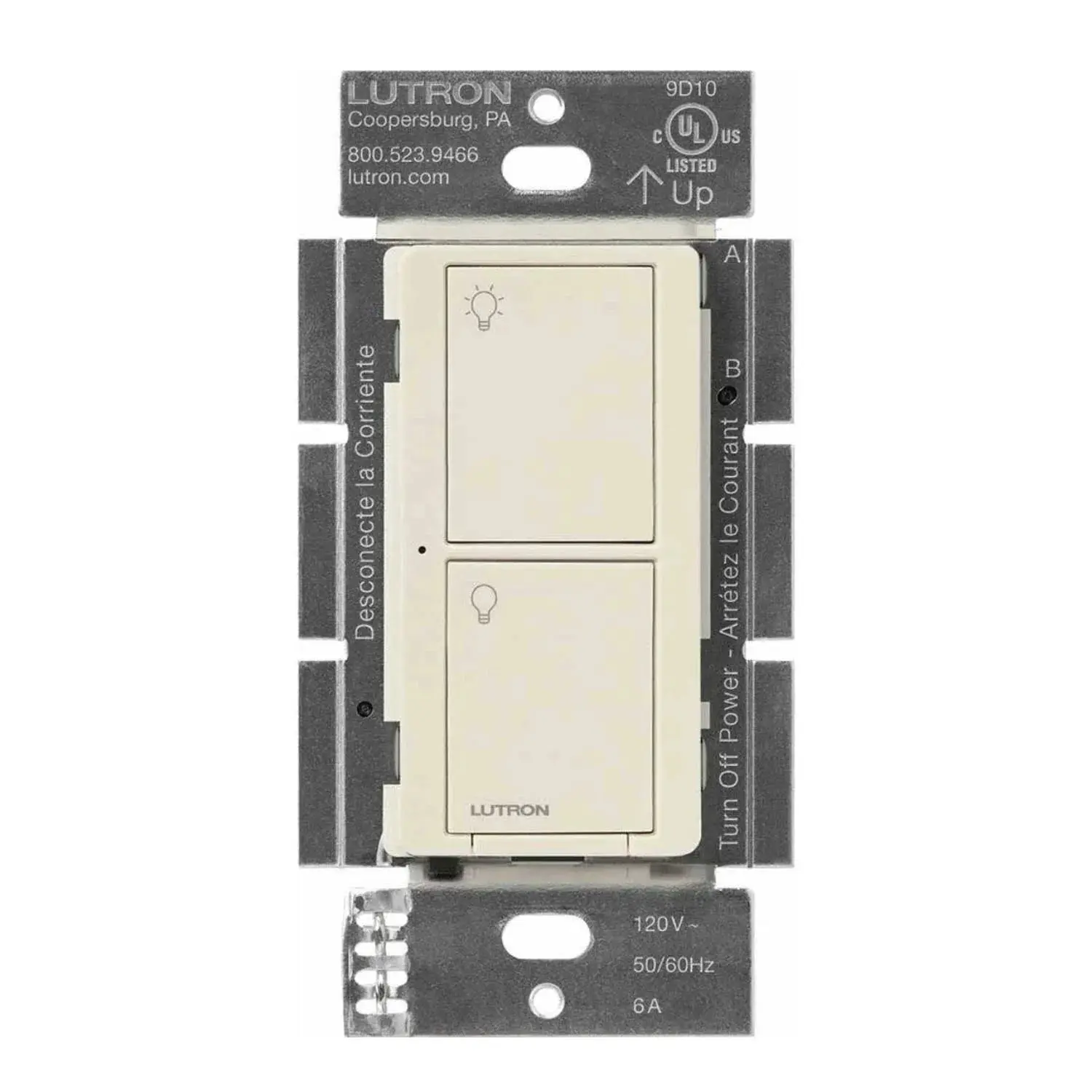 Lutron PD-5WS-DV Caseta Wireless In-Wall Switch, 5A, Single-Pole/3-Way/Multi-Location, Light Almond