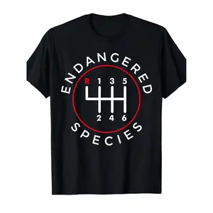 Endangered Species Manual Gear Shift Lever 6 Speed Pattern T Shirt